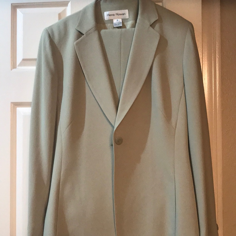 Rena Rowan mint green suit